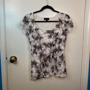 Ab Studio white and Black Blouse